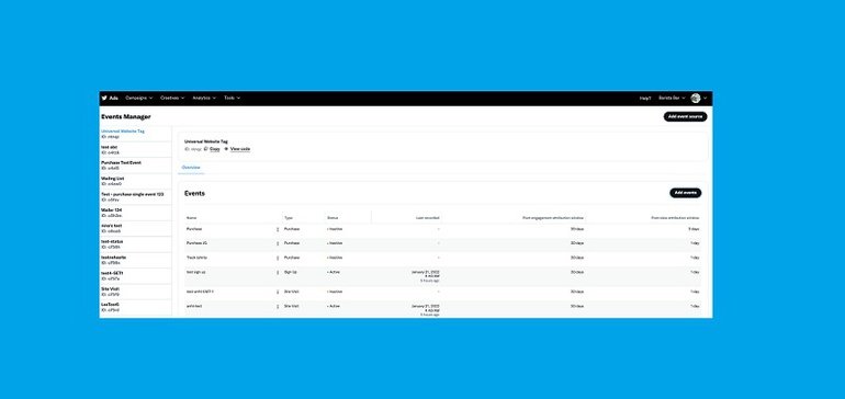 Twitter agrega nuevas opciones de seguimiento de datos a Ad Manager, nueva descripción general de eventos de etiquetas