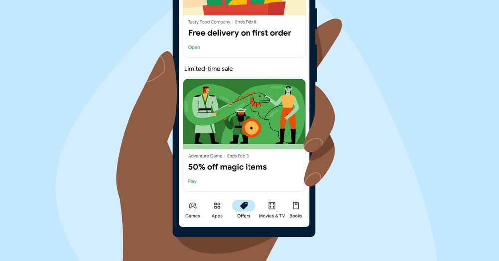 Google está agregando una pestaña de Ofertas a Google Play para ayudarlo a encontrar ofertas en juegos y aplicaciones