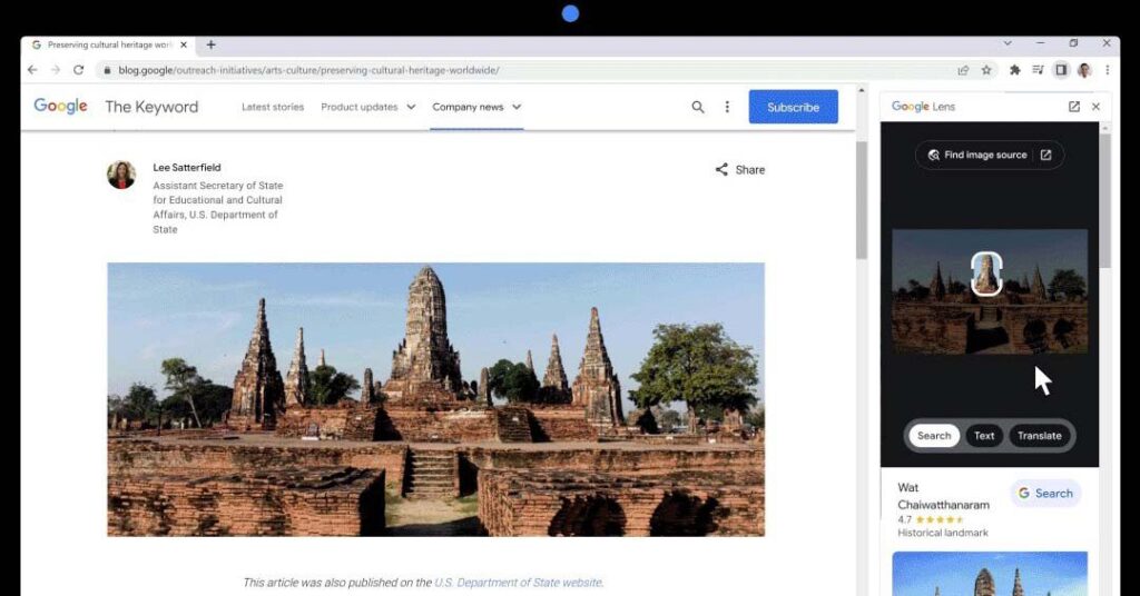 Chrome pronto hará búsquedas de imágenes de Google Lens sin salir de una página