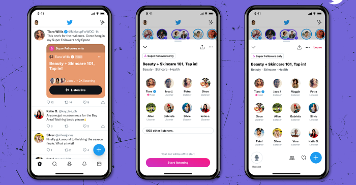 Twitter lanza espacios exclusivos para súper seguidores a medida que se basa en sus opciones de monetización para creadores