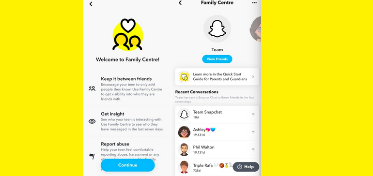 Nuevas capturas de pantalla resaltan cómo funcionará el próximo 'Centro familiar' de Snapchat