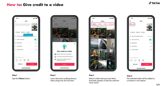 TikTok agrega nuevas herramientas para permitir que los usuarios acrediten mejor a los creadores de tendencias